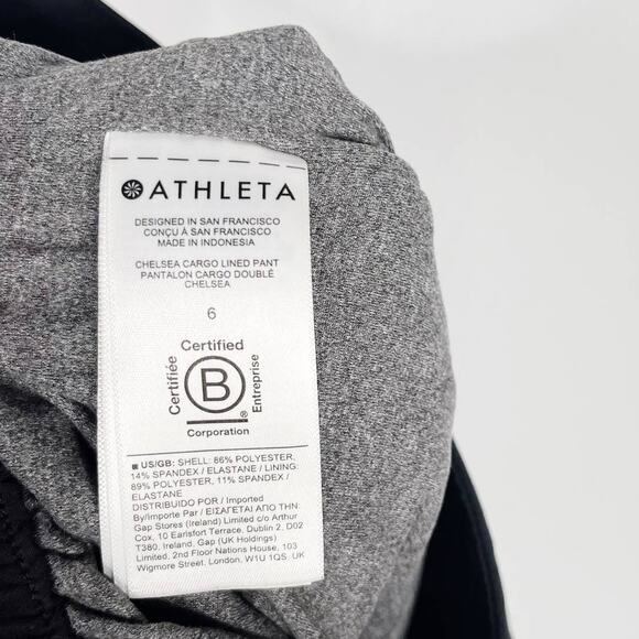 Athleta 6 Black Chelsea Cargo Lined Pants Jogger Woven Stretch Featherweight - Picture 9 of 14